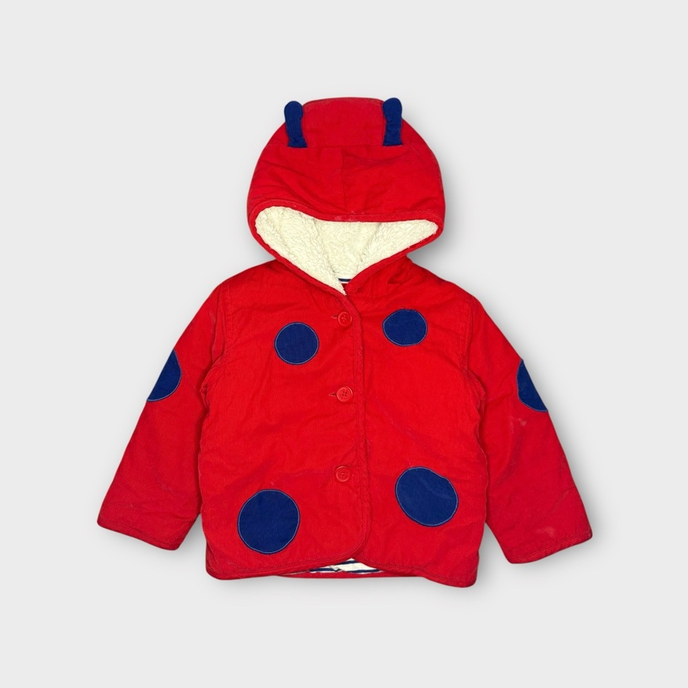Mini Boden Ladybug Applique Red Jacket